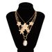Ins Style Flower Starfish Necklace Necklaces Baroque Pearl Pendant Accessories For Women_ipsvogv.com