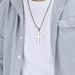 Stars and Stripes Titanium Steel Cross Necklace Gender free Men and Women Wear Trendy Pendant_ipsvogv.com