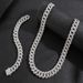 Diamond shaped Cuban necklace double row zircon trendy brand personality hip hop men's bracelet jewelry_ipsvogv.com