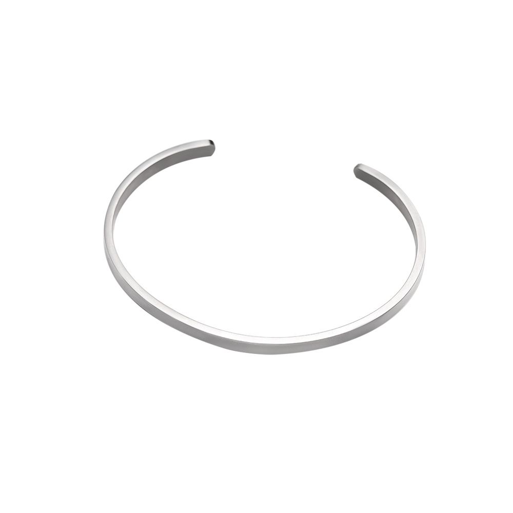 Korean Style ins Style Simple Gloss Titanium Steel Bracelet Niche Design Opening Bracelet Bracelet for Men and Women_ipsvogv.com