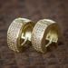 Cao Shi's New Product Men's Trendy Hip Hop Four Rows Zircon Matte Fashion OL Couple Earrings_ipsvogv.com