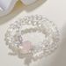 Natural White Double-layer Powder Crystal Ball Fox Butterfly Bracelet, Exquisite And Fashionable Online Novice String_ipsvogv.com