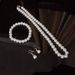Wedding Gift Three Piece Jewelry Bride ImitatioPearl Necklace Bracelet Earring Set_ipsvogv.com