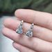 Small Exquisite Gemstone Earrings Natural Topaz Earrings Triangle S925 Sterling Silver Inlaid Garnet Earrings_ipsvogv.com