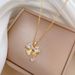 【 】 Butterfly Knot Zircon Light Luxury Charm Gorgeous Full Diamond Necklace Women's Versatile Clavicle Titanium Steel_ipsvogv.com
