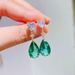 Cao Shi's Exquisite Sea Blue Treasure Color Crystal Zircon Summer New Product Light Luxury Pear Shaped Droplet Earrings_ipsvogv.com