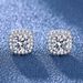 Women's Jewelry Silver Plated Zircon Earrings Square Round Earrings Fashionable And Simple Temperament Ming Style Square Earrings_ipsvogv.com