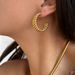 Unisex Fashionable Niche Electroplated Titanium Steel Three Layer Twisted Super Bright C Earrings_ipsvogv.com