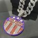 Round Brand Drip Oil Make America Create AGAIN Letter Alloy Color Diamond Men's Necklace_ipsvogv.com