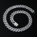 Hip Hop Full Diamond Spring Buckle 15mm Cuban Chain Necklace Personalized Street Dance Motorcycle Men's Cool Accessories_ipsvogv.com