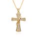 Hot Selling Retro Inlaid Rhinestone Cross Pendant Necklace Creative Ladies Fashion Pendant Clavicle Chain_ipsvogv.com