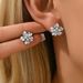 Light luxury sweet summer flower simple spicy style inlaid with zircon earrings, versatile and elegant earrings_ipsvogv.com