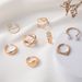 New Handicraft Fashion Love Chain Cross Cut Pearl Opening 8-piece Set Ring_ipsvogv.com