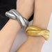 Women's Jewelry Simple Stainless Steel Elastic Double Ring Bracelet Snake Shaped Titanium Steel Bracelet K Gold Electroplated Jewelry_ipsvogv.com