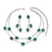 Light luxury style laid necklace set for women, simple double-layer design, emerald earrgs, versatile collarbone_ipsvogv.com