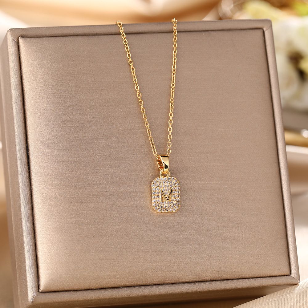Japanese Korean Light Luxury Design Titanium Steel Necklace, Women's Micro Inlaid With Diamonds, M-square Brand, 7_ipsvogv.com