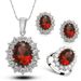 Women's Jewelry Set British Princess Sapphire Jewelry Necklace Earrings Ring Zircon Jewelry Set_ipsvogv.com