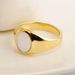 Women's Jewelry Set Fashion Oval White Mother Of Pearl Shell Ring Female Cold Style Ins Niche Simple Retro Glossy Index Finger Ring_ipsvogv.com