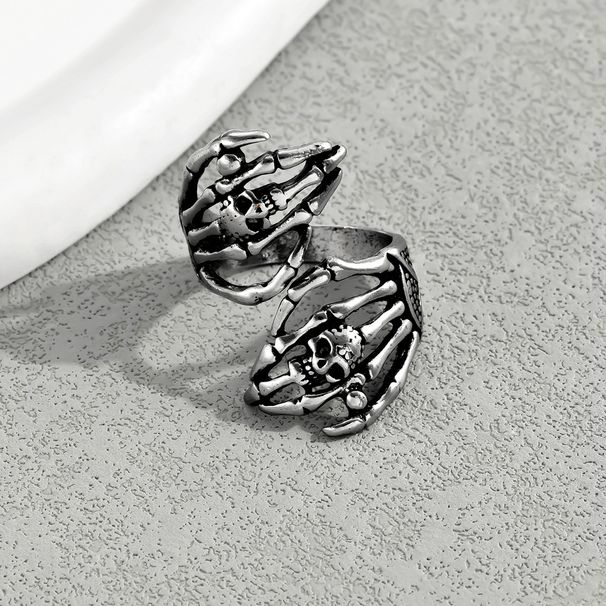 Unisex Personalized Retro Open Ring Trend Punk Dark Devil Niche Exaggerated Ring Design Hand Jewelry_ipsvogv.com