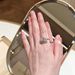 Two Piece Set Of Socialite Temperament Sparkling Zircon Heart Ring, Light Luxury High-end Fashion Bracelet, Index Finger_ipsvogv.com