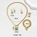 Minimalist Hip Hop Women's Bralet Earring Set with Personalized Inlaid Turquoise Lock Shape, Small Design, Long_ipsvogv.com