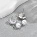 Simple and fresh Korean version sweet style women's with high-end feeling curved moon inlaid pearl design earrings_ipsvogv.com