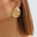 E11188 exaggerated heavy industry ZA smooth geometric circular niche metal texture earrings for women_ipsvogv.com