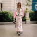 Women's clothing casual fashion all-match linen printed macaron long-sleeved suit_ipsvogv.com