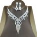 Bridal Jewelry Set - Rhinestone Lace Necklace & Earrings, 2-Piece Silver Plated Wedding Accessories_ipsvogv.com
