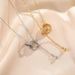 Korean Version Ins Style Interlocking Tassel Double Ring Titanium Steel Necklace For Women, Niche, Light Luxury Design,_ipsvogv.com