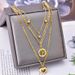 Temperament Accessory: Three Layer Collarbone Chain With Small Golden Beans, Full Diamond, Round Life Tree Pendant,_ipsvogv.com