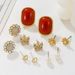 Women’s Jewelry Set Fashion Hot Selling Light Luxury Diamond Pearl Earrings For Women Simple And Versatile 6 Pairs Of Crown Earrings Combination_ipsvogv.com