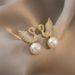 Light luxury high-grade sense of temperament swan zircon pearl earrings simple personality earrings female_ipsvogv.com