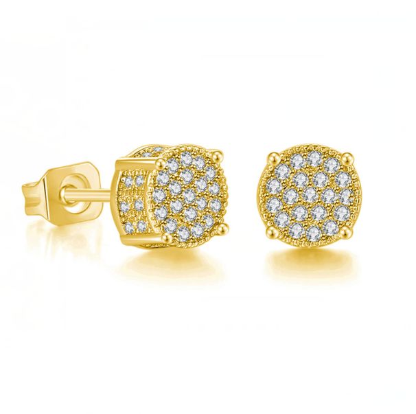 Men’s Jewelry Set Fashion Popular Hip Hop Earrings With Full Diamonds 3A Zircon Micro Inlaid Gold Plated Men's Earrings Trendy Jewelry_ipsvogv.com