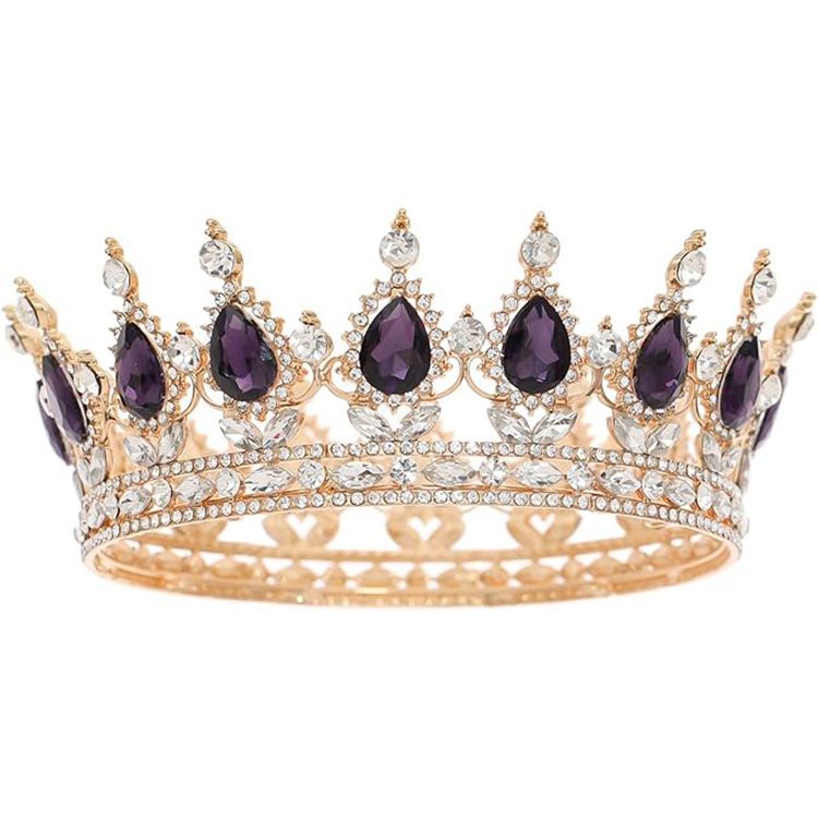 Baroque Round Crown Alloy Headdress Bride Wedding Dress Accessories Birthday Adult Ceremony Round Crown_ipsvogv.com