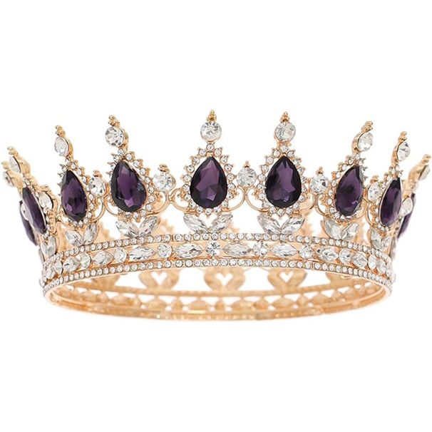 Baroque Round Crown Alloy Headdress Bride Wedding Dress Accessories Birthday Adult Ceremony Round Crown_ipsvogv.com