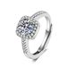 tikto Live S Silver Classic Six Claw One Carat Simulated Diamond Princess Square Bag Movable Ring Female_ipsvogv.com