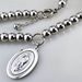 Heavy Woman's Man's Stainless Steel Virgin Mary Pendant Beading Chain Necklace_ipsvogv.com