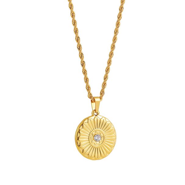 Vacuum Plated Devil Eye Necklace For Women Simple Commuter Round Eye Diamond Plated Necklace_ipsvogv.com