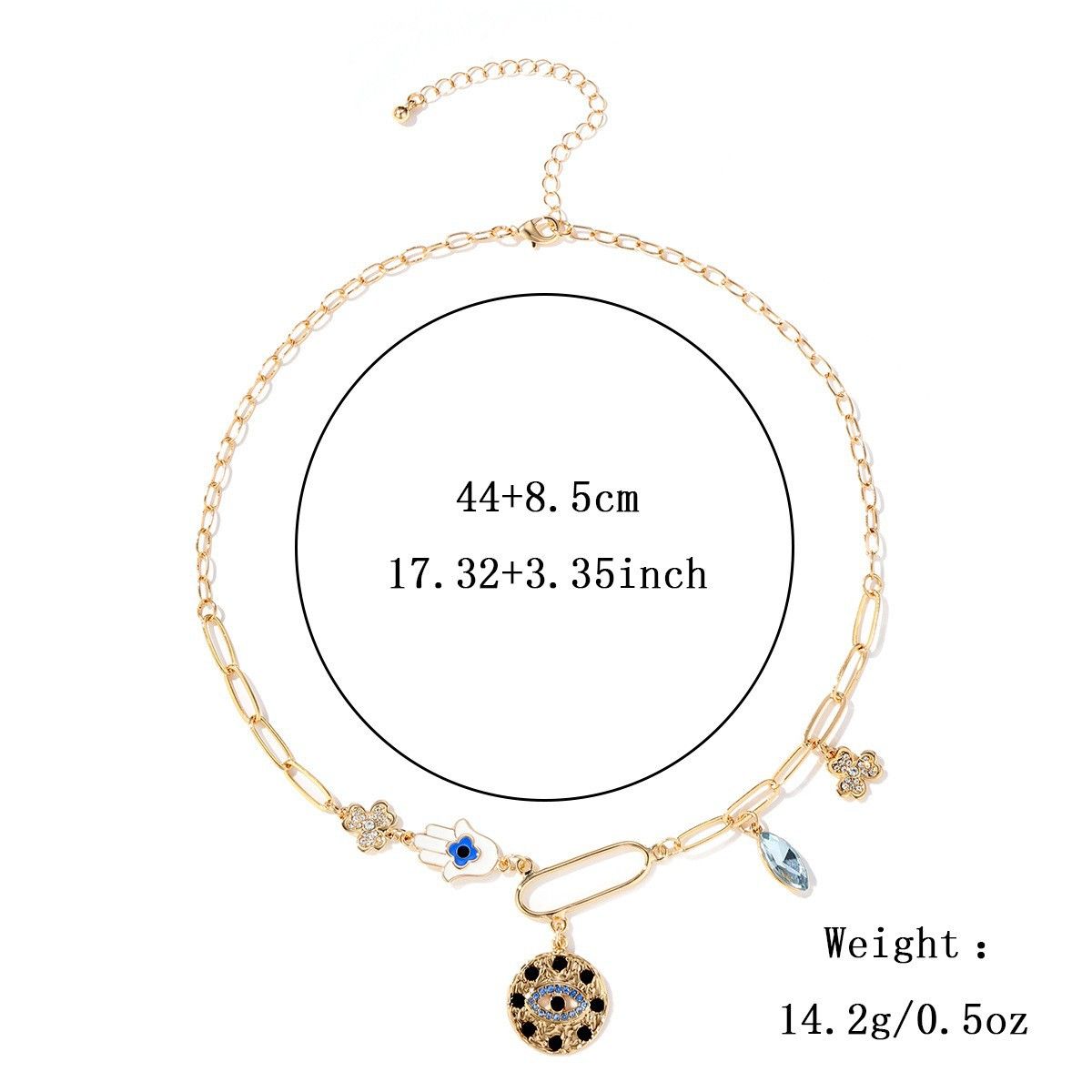 Women's Jewelry Mysticism Coin Diamond Embossed Small Pendant Bib Necklace Fashion Necklace_ipsvogv.com