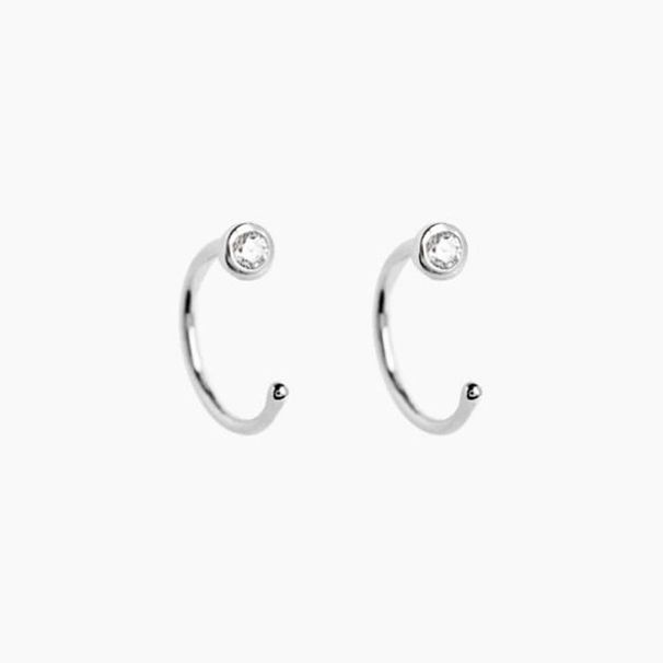 Women's Jewelry S925 Silver Needle Inlaid Zircon Earrings Minimalist Classic Geometric Ear Buckle Personality All Match Ear Jewelry_ipsvogv.com