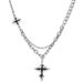 Trendy brand all match men's hip hop niche high end chain accessories titanium steel melted cross pendant men's necklace_ipsvogv.com
