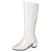 Women's Shoes high boots red leather high heel long boots thick heel knight boots long boots large size women's boots_ipsvogv.com