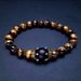 New Beaded Creative Tiger Eye Stone Matte Crown Elastic Men's Bracelet_ipsvogv.com