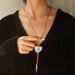 Vintage fashion leather Rope Fasteners Vintage Love turquoise cross necklace Sweater chain for both men and women_ipsvogv.com