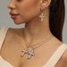 titanium steel inlaid pearl cross women's necklace retro stainless steel chain pendant niche earrings_ipsvogv.com