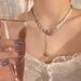 zircon Love Pearl Tassel Patchwork Necklace For Girls, Light Luxury, Niche Design, Collarbone Chain, Internet Famous !_ipsvogv.com