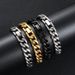 Personalized Titanium Jewelry Bracelet Stainless Steel Single Clasp Six-Sided Polished Men's Cuban Style Cold Talk_ipsvogv.com