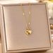 Korean Version Love Titanium Steel Necklace For Women In Autumn And Winter, Simple Temperament, Light Luxury, Peach_ipsvogv.com