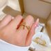 【 Real Gold Plating 】 Open Cross Women's Fashion Micro Inlay Light Luxury Finger Ring, Index Finger Ring, Netting Red,_ipsvogv.com